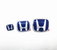 3Pcs Honda Civic FD 2006-2011โลโก้เครื่องหมายรถสีฟ้า (F + R + S)