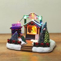 【ร้อน】2021 NewLightSnow HouseVillage Figurine Resin Ornament DecorationXmas Gifts