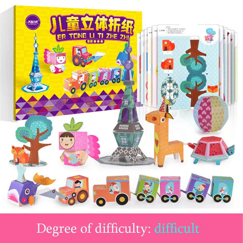 Diy Educational Origami Paper Cutting Book Crafts Children