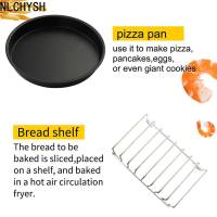 11pcs Air Fryer Accessories 8 Inch Fit for Airfryer 5.2-5.8QT Baking Basket Pizza Plate Grill Pot Kitchen Cooking Tool for Party