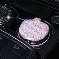 Luminous Car Ashtray Rhinestones Holder Universal Removable Black