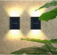 2LED Solar Wall Light Lamp IP65 Waterproof Indoor &amp; Outdoor Aluminum Wall Light Surface Mounted Cube LED Garden Porch Light