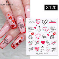 BORN PRETTY 1Pcs Love รูปแบบเล็บวันวาเลนไทน์ Water Transfer สติกเกอร์ลายน้ำ DIY เล็บเคล็ดลับ Decal ตกแต่งเล็บ