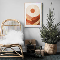 Wall Art Boho Abstract Mountain Sun Vase Leaves Plant Canvas Painting Nordic Posters And Prints Decor Pictures For Living Room