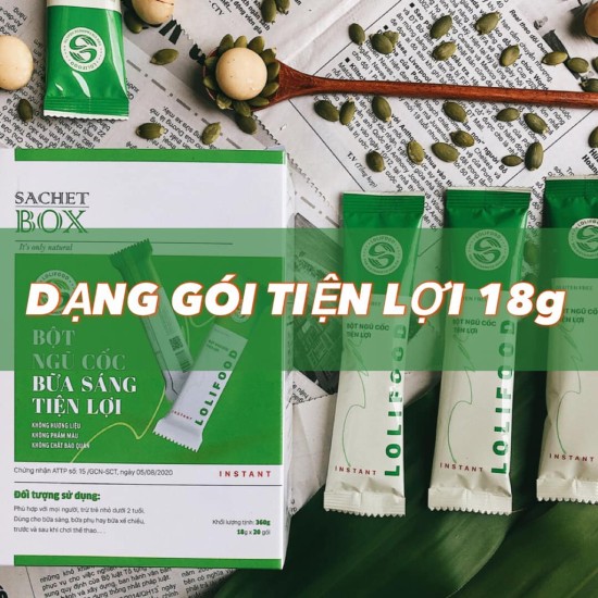 Hcmbột ngũ cốc lolifood bữa sáng tiện lợi 1 hộp 20 gói x 18g - ảnh sản phẩm 8