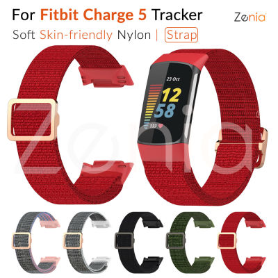 Zenia สายนาฬิกาไนล่อนนุ่ม,สำหรับใส่เล่นกีฬาเปลี่ยนสายรัดข้อมือนาฬิกาสำหรับ Fitbit Charge 5 Charge5อุปกรณ์เสริมสำหรับติดตาม