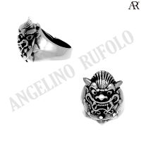 ANGELINO RUFOLO Ring ดีไซน์ Monster แหวนผู้ชาย Stainless Steel 316L(สแตนเลสสตีล)คุณภาพเยี่ยม สีเงิน