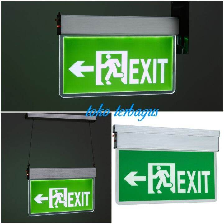 Lampu Exit Led Lampu Petunjuk Darurat Emergency Exit Lamp Light Sisi Sided Lazada Indonesia