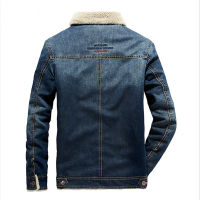 ผู้ชายฤดูหนาว Casual Denim Warm Fur Collar Jacket ผู้ชายแฟชั่นเสื้อผ้า Lapel Single Breasted ฤดูใบไม้ร่วง Vintage Parkas เสื้อสำหรับชาย