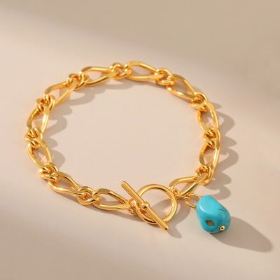 CCGOOD Irregular Turquoises Charm Bracelet for Women Gold Plated High Quality Bracelet Fashion Minimalist Jewelry Pulseras Mujer