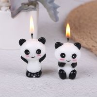 1pc Cute Panda Birthday Cake CandlesCartoon Animal Art Candle Cake Toppers Baby Shower Birthday Party Decoration Handmade Shape