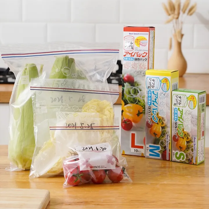 Ziplock Storage Bags Fresh Double Zipper Bag Reusable Fridge Food Zero