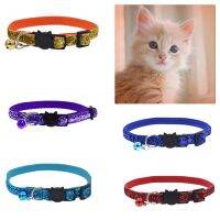 [พร้อมสต็อก] แฟชั่น Glitter Cat Kitten Collar พร้อม Bell Safety Buckle Adjustable Pet Supply