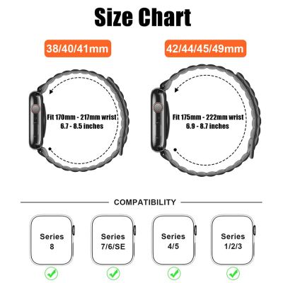 สายซิลิโคนหัวเข็มขัดแม่เหล็กสำหรับสายคาด Apple Watch 38มม. 41 44 45มม. 49มม. สร้อยข้อมือยางสำหรับ IWatch Ultra Series 8 7 6 SE 5 4 3 CarterFa