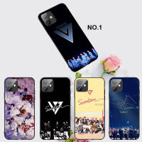 Casing หรับ iPhone 11 12 Mini X Xs XR Pro Max 6+ 6s+ 7+ 8+ 6 7 8 Plus 5 5s SE 2020 EL98 Seventeen Kpop Pattern Phone เคสโทรศัพท์ อ่อนนุ่ม TPU Black ปก