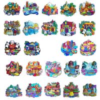 China City Impression Rubber Fridge Magnet Tourist Souvenirs Refrigerator Magnetic Stickers Travel collection Gift