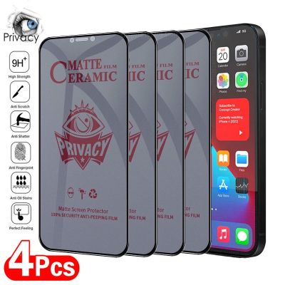 ✒☈❁ 1-4Pcs Matte Ceramic Privacy Screen Protectors for IPhone 12 13 11 Pro Max Mini Anti-spy Film for IPhone XS Max X XR 7 8 14 Plus