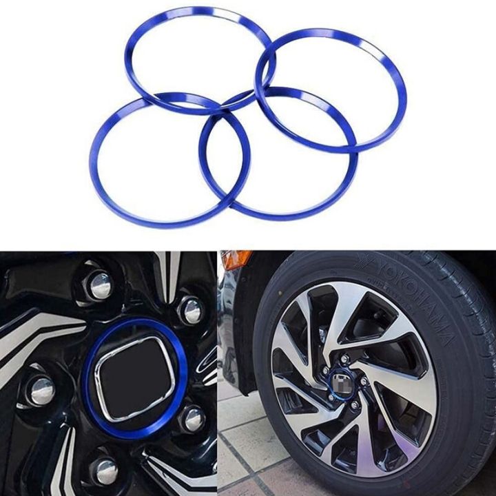 ฝาครอบช่องแอร์ตกแต่งตรงกลางยางวงแหวนศูนย์ล้อรถสำหรับอุปกรณ์เสริม-honda-10th-civic-2016-2021-สีน้ำเงิน