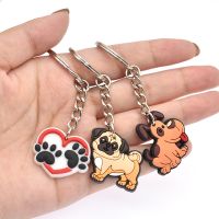 1PCS PVC Keychain Cute Animal Dog Series Key Charms Dog Key Chain Lovely Cartoon Gift Jewelry Key ring Accessories