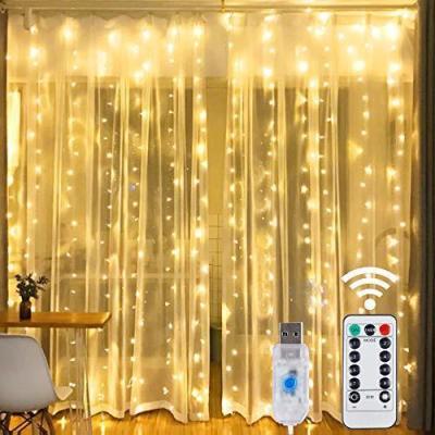 3X2M Rainbow Curtain Lights LED String Garland Fairy Icicle Decorative Lights for Christmas Party Bedroom Wall Wedding Decor