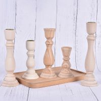 Candlesticks Holders, Retro Wood Classic Candlesticks Holders Wedding Decoration