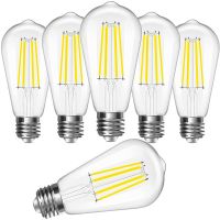 E27 LED Bulb Light ST64 Retro Edison Filament Lamp 2W/4W/6W/8W/12W Warm/Cold White 220V Clear Glass Shell 360 Degree Angle