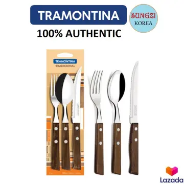 Tramontina Polywood Juego de Tenedores Stainless Steel Forks Set with  Polywood Handle (3 pc)