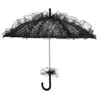 【CW】 Umbrella Parasol Lace Black Vintage Wedding Sun Gothic Goth Clear Partyumbrellasparisol Victorian Decor Bride