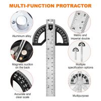 SHIPWRECK ปรับขนาดได้8นิ้ว ที่จับมุมไม้โปรแทรกเตอร์ มี0-180องศา เหล็กไร้สนิม เครื่องมือวัดมุม ดีไอวาย ไม้บรรทัดมุมมุม งานไม้