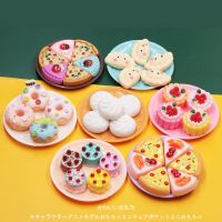 Simulation Miniature Mini Food Toy Doll House Small Dinner Plate Pizza Donut Food And Drink Model Play House Decoration 【OCT】