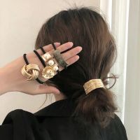 【CW】 Gold Alloy Hair Ties Ponytail Holder Elastic Ropes Bands Punk Gothic Accessories