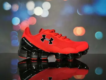 red and black under armour shoes