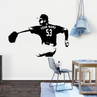 【CW】 Custom name NEW Baseball Wall Decal Decoration Fashion Sticker Vinyl Wallpaper Bedroom naklejki