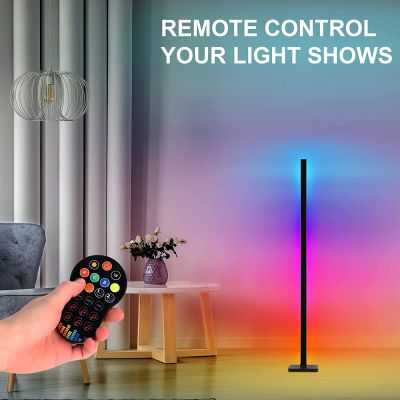 Corner LED Floor Lamp RGB Atmosphere Sound Control For Bedroom Colorful Standing Lamp Lighting For Living Room Indoor Lighting