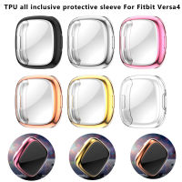 TPU Full Soft Case สำหรับ Fitbit Versa 4 Band นาฬิกากันน้ำกันชนฝาครอบป้องกันหน้าจอสำหรับ Fitbit Versa4 Case