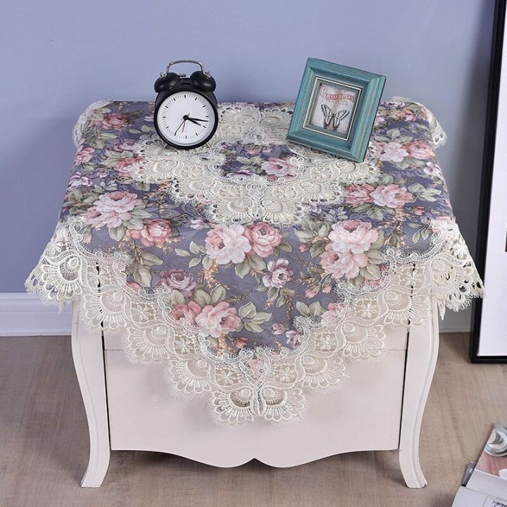 modern-damask-fabric-lace-border-square-tablecloth-wall-cabinet-washing-machine-air-conditioner-refrigerator-lcd-tv-cover-cloth