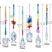 H &amp; D แพ็ค6ชิ้น Lampu Gantung Kristal หลากสีจี้จักระจี้คริสตัลสำหรับบ้านสำนักงานการตกแต่งสวน