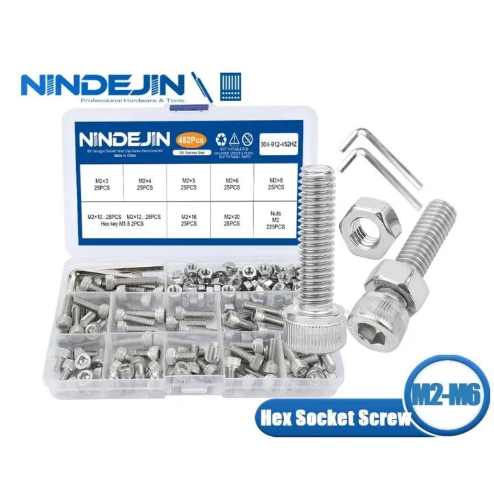 RcR0iwzf NINDEJIN Hex Socket Cap Head Screws Set Allen Head Screw Kit