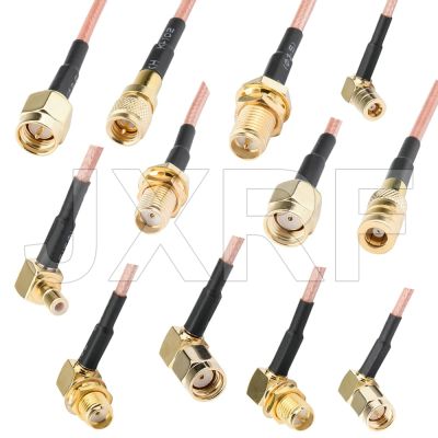JXRF SMA Male Plug to SMA Female Male Plug Right anlge Connector RF Coaxial Jumper Pigtail Cable RG316 For Radio Antenna Electrical Connectors