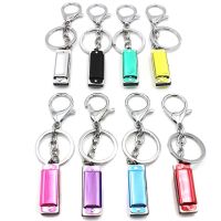 1Pc Harmonic Keyring 8 4 Holes Harmonica Keychain Musical Woodwind Instruments Small Pendant Educational 7 Colors