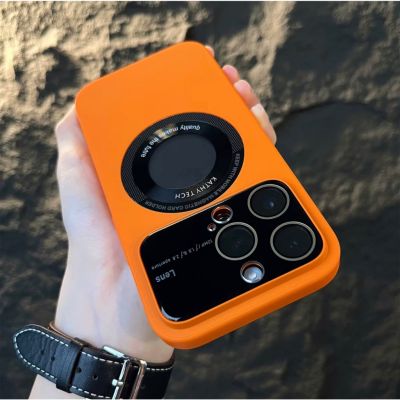 ■☂ 【Large window hard case/Orange】เคส compatible for iPhone 12 pro 13 14 max case