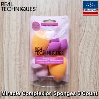 Real Techniques® Miracle Complexion Sponges 6 Count #91570 เรียลเทคนิค ฟองน้ำแต่งหน้า สำหรับลงผลิตภัณฑ์แบบครีม/ของเหลว ฟองน้ำไข่ Beauty Blender