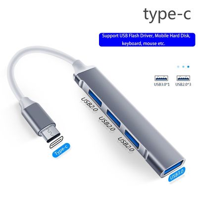 USB HUB Tipe C Extender 4-Port USB 3.0 2.0 Splitter untuk Notebook HUB Converter Adaptor OTG untuk Komputer USB C Docking Station
