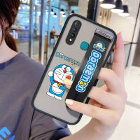 UCUC เคสโทรศัพท์เคสสำหรับ Vivo Z1 Pro/Z5X (สายรัดข้อมือ) กันกระแทก Frosted กลับการ์ตูน Doraemon UCUC เคสโทรศัพท์เคสสำหรับสาวนุ่มขอบฝาครอบเลนส์ป้องกันเลนส์โทรศัพท์บางเฉียบกรณี