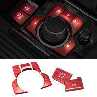 7pcs Red inner Decoration Set Gear Button Center Console Frame Cover For Mazda CX3 CX-4 CX-5 2019