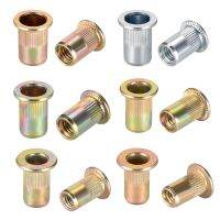 10-100Pcs 10 -24 M3 M4 M5 M6 M8 M10 Carbon Steel Rivet Nuts Flat Head Insert Rivnut Nutsert Zinc Plated Cap Rivet Nut for Screw