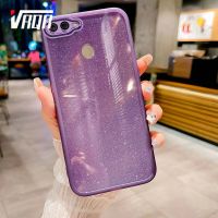 VRQR อ่อนสำหรับ OPPO A7 A5S A12 A11K เคสเคสมือถือไล่สีน่ารักแวววาว Bling Bling เคสแบบแฟชั่นพร้อมกระเป๋าใส่กล้อง