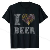 I Heart Flag of Maryland Beer T-Shirt Cotton Tops Tees Custom Coupons Summer Tshirts