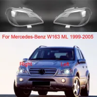 กระจกไฟหน้าสำหรับ Mercedes-Benz W163มล. ฝาครอบไฟหน้าเลนส์ใส1999-2005อุปกรณ์ตกแต่งรถกรอบหลอดไฟพีวีซี