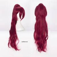 Puella Magi Madoka Magica Kyouko Sakura Kyoko Cosplay Wig Long Red With A Chip Ponytail Heat Resistant Synthetic Wig + Wig Cap